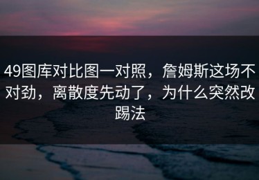 49图库对比图一对照，詹姆斯这场不对劲，离散度先动了，为什么突然改踢法