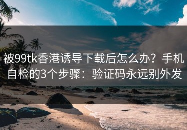 被99tk香港诱导下载后怎么办？手机自检的3个步骤：验证码永远别外发