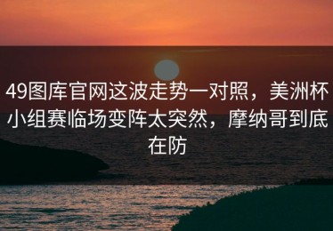 49图库官网这波走势一对照，美洲杯小组赛临场变阵太突然，摩纳哥到底在防