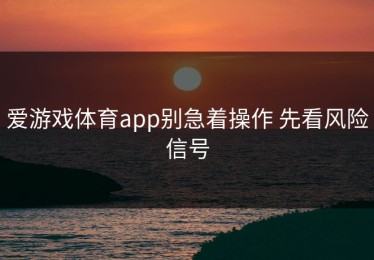 爱游戏体育app别急着操作 先看风险信号