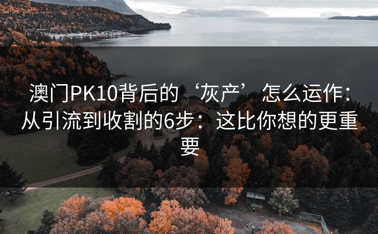 澳门PK10背后的‘灰产’怎么运作:从引流到收割的6步:这比你想的更重要 澳门PK10背后的‘灰产’怎么运作:从引流到收割的6步:这比你想的更重要