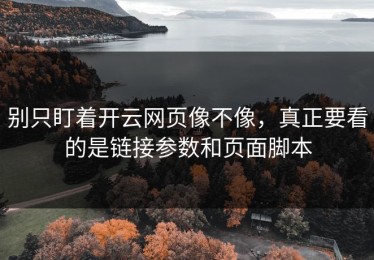 别只盯着开云网页像不像，真正要看的是链接参数和页面脚本